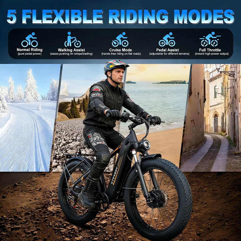 8000W Peak Dual Motor Electric Dirt Bike | 50MPH Fast Off-Road E-Bike