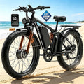 Dual Motor Off-Road Electric Bike | 6000W Peak, 52V 32Ah Long-Range Battery, 50 MPH Full Suspension Fat Tire E-Bike (24" or 26")