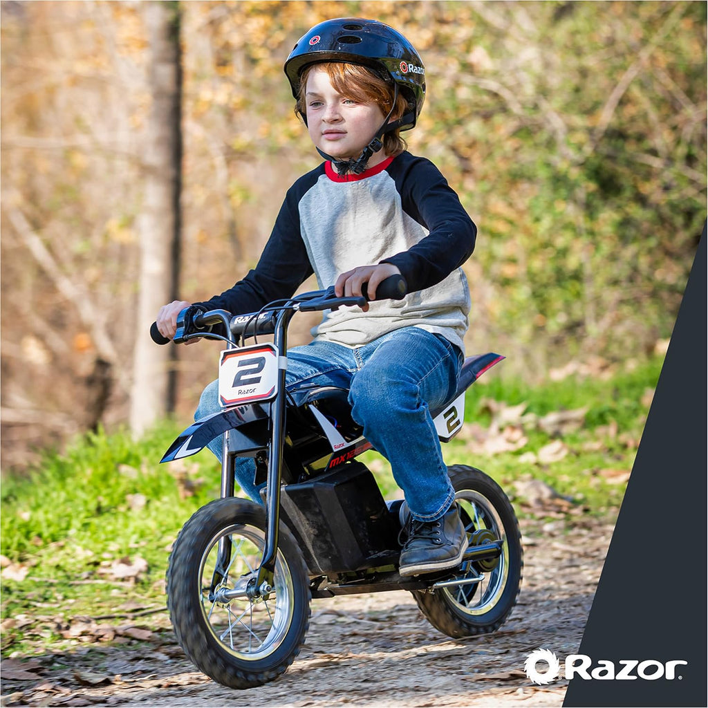 Kids Electric Dirt Rocket Trail Bike – 100W High-Torque Chain-Driven Motor, Authentic Motocross Geometry, Rear-Wheel Drive for Ages 7+ (Blue)