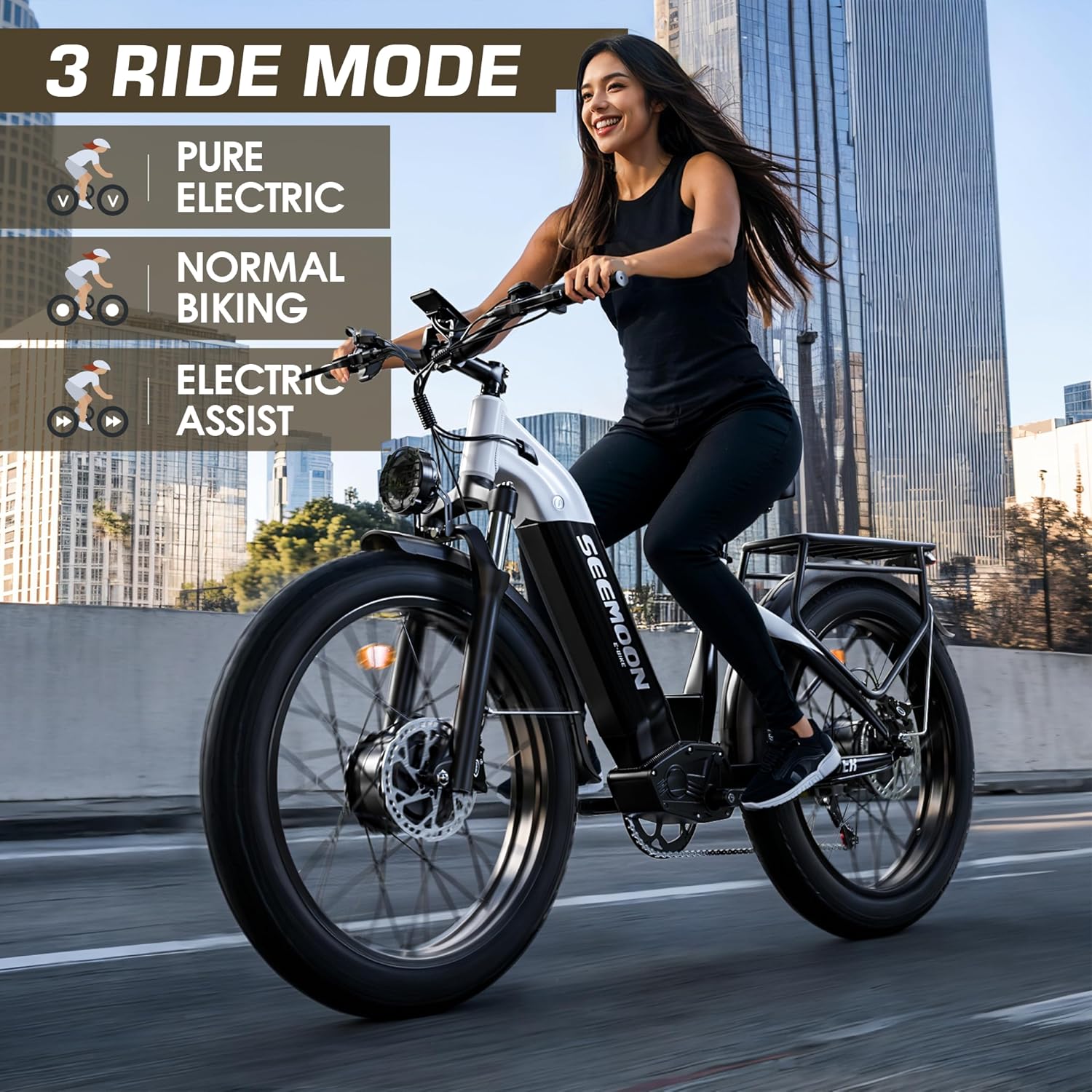 26" Dual Motor All-Terrain Electric Bike – 4000W Peak High-Performance Off-Road Mountain E-Bike