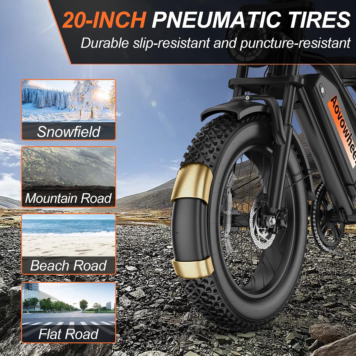 20" Dual-Suspension Fat Tire Electric Dirt Bike – 750W 2-Seater Cargo E-Bike (48V, 70-Mile Range)