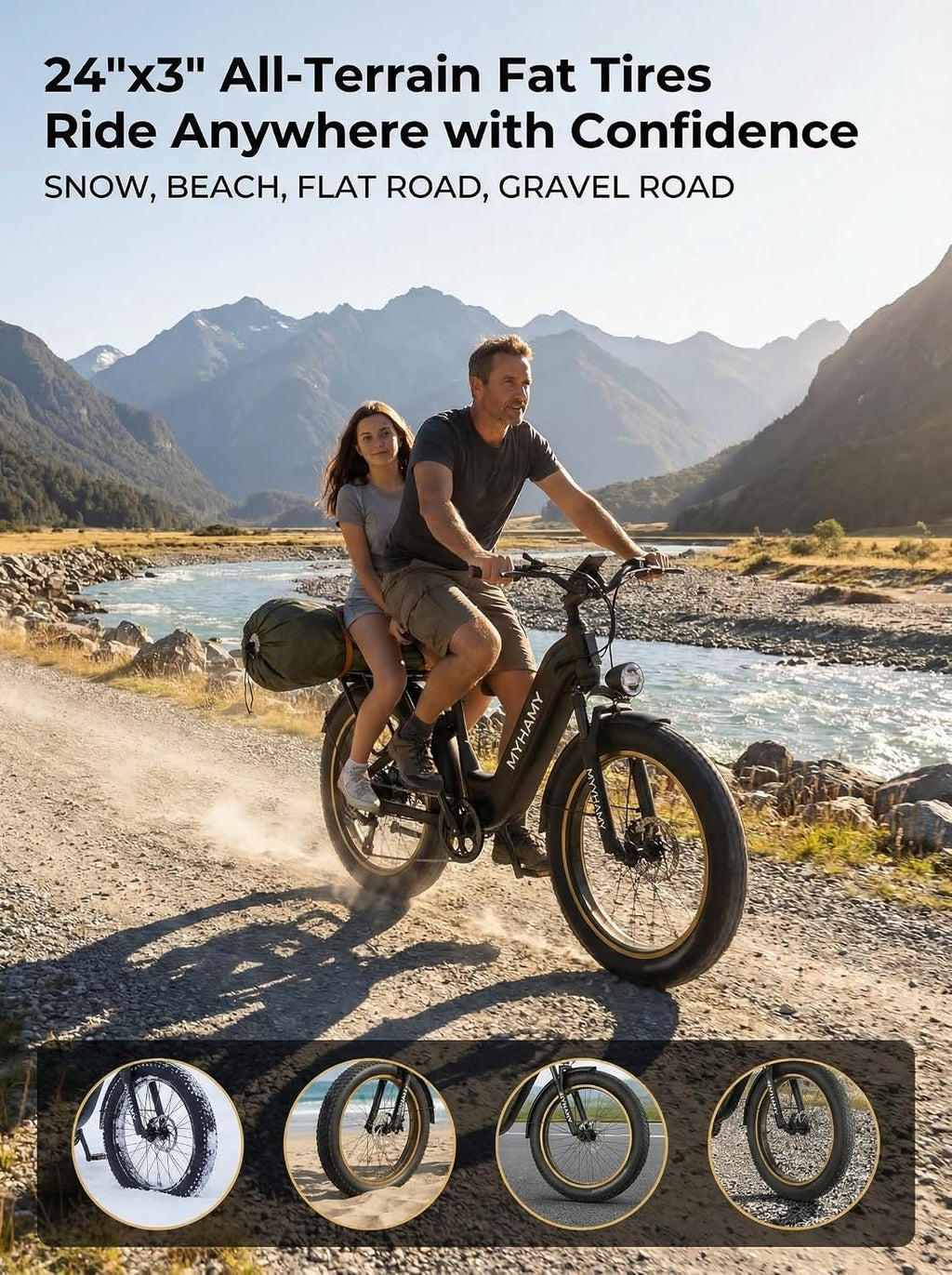 2000W Peak Electric Bike for Adults, 48V 18Ah
