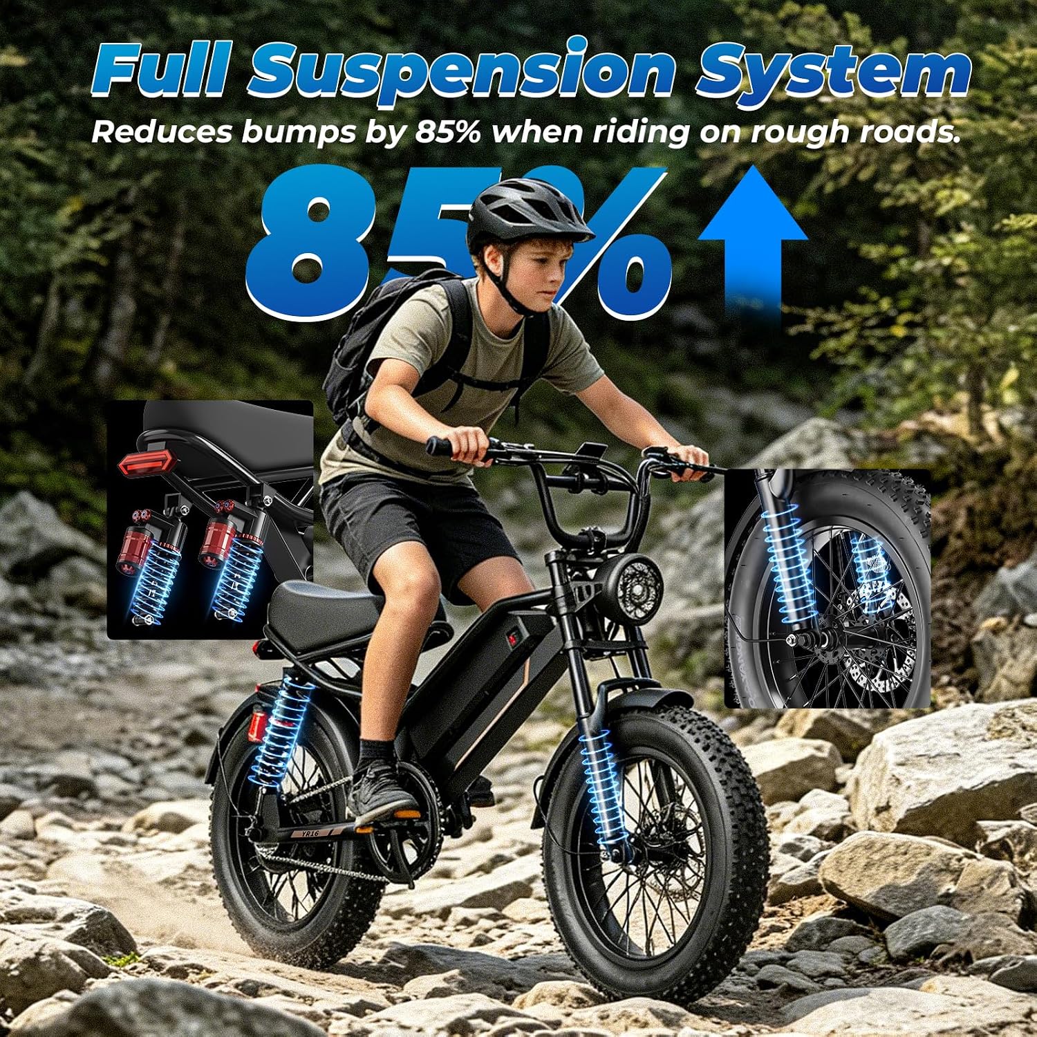 All-Terrain Fat Tire Electric Bike | 2000W Peak Motor & 48V Removable Battery
