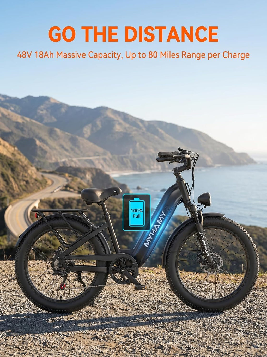 26" Full Suspension 2000W All-Terrain Fat Tire Electric Bike