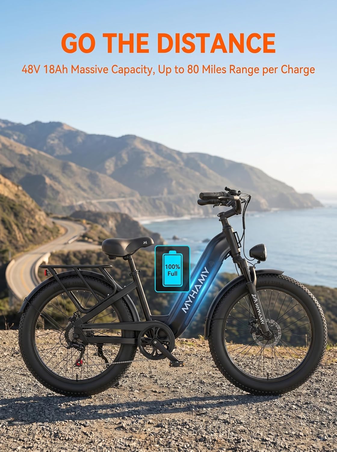 26" Full Suspension 2000W All-Terrain Fat Tire Electric Bike