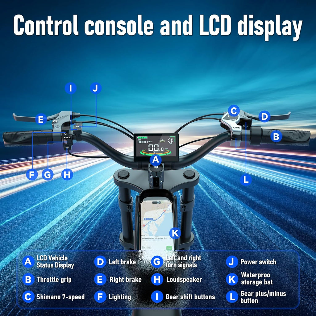 Electric Bike for Adults,48V 20AH - Peak Power 1500/3000W Brushless Motor Electric Bicycle