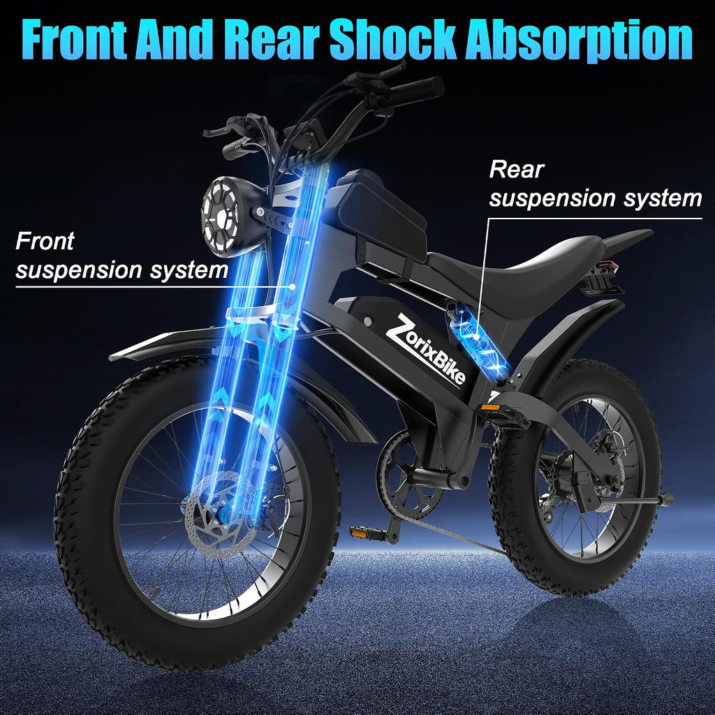 Retro Fat Tire Electric Bike – 1500W (3000W Peak) Motor, 48V 20Ah, 20" x 4.0" All-Terrain E-Bike
