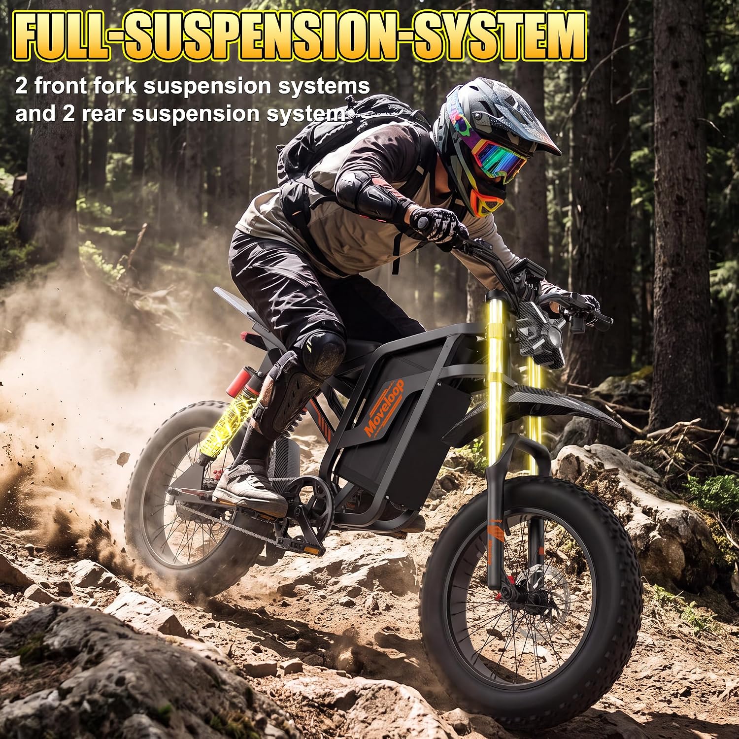 All-Terrain Adult Electric Dirt Bike – 3000W Peak High-Torque Motor, 19" Off-Road Fat Tires, Dual Suspension, UL 2849 Safety Certified