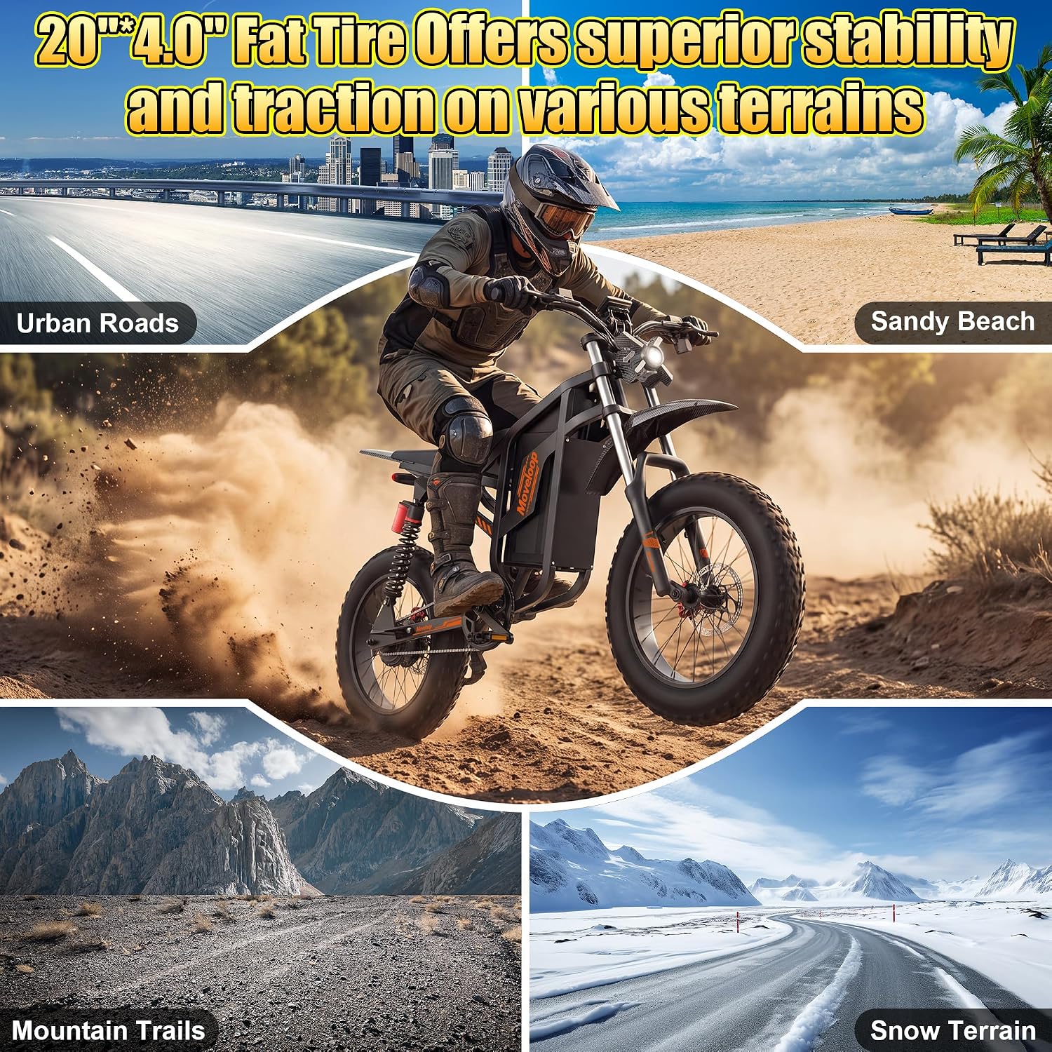 All-Terrain Adult Electric Dirt Bike – 3000W Peak High-Torque Motor, 19" Off-Road Fat Tires, Dual Suspension, UL 2849 Safety Certified