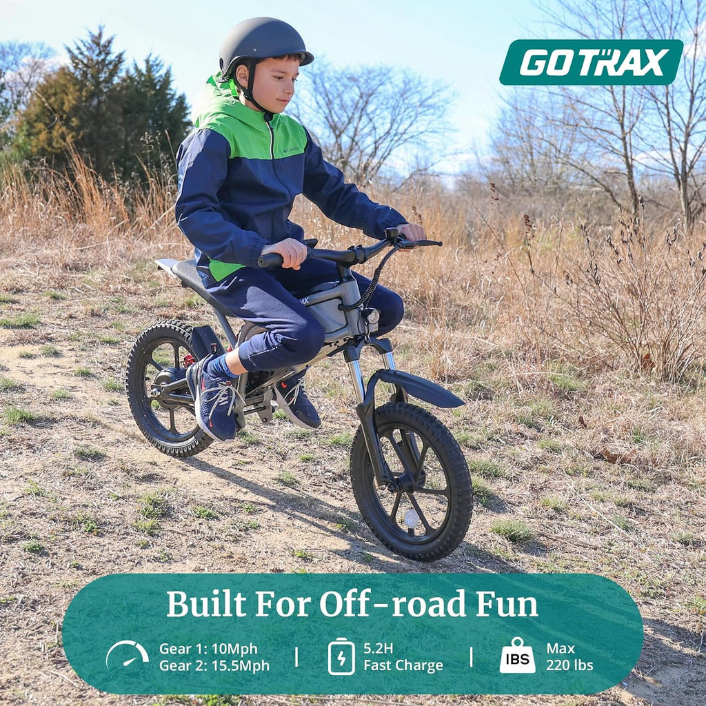 Kids' 300W Electric Dirt Bike | 15.5 MPH Off-Road E-Bike