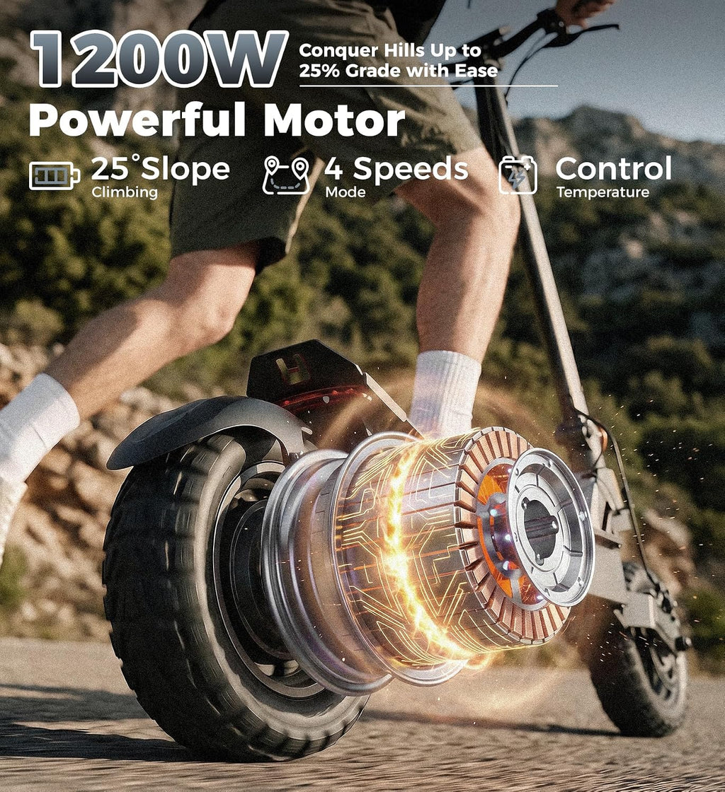 High-Power Foldable Electric Scooter | 28 MPH Speed & 10" Off-Road Tires