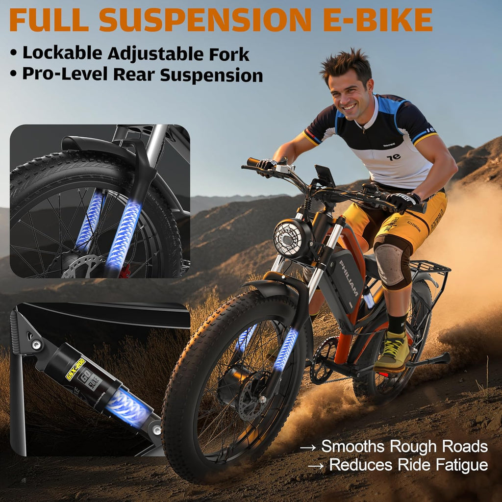 Electric Bike for Adults,5000W/3000W Peak Dual Motor ebike 35MPH E Bikes for Men Women,52V 32/23AH