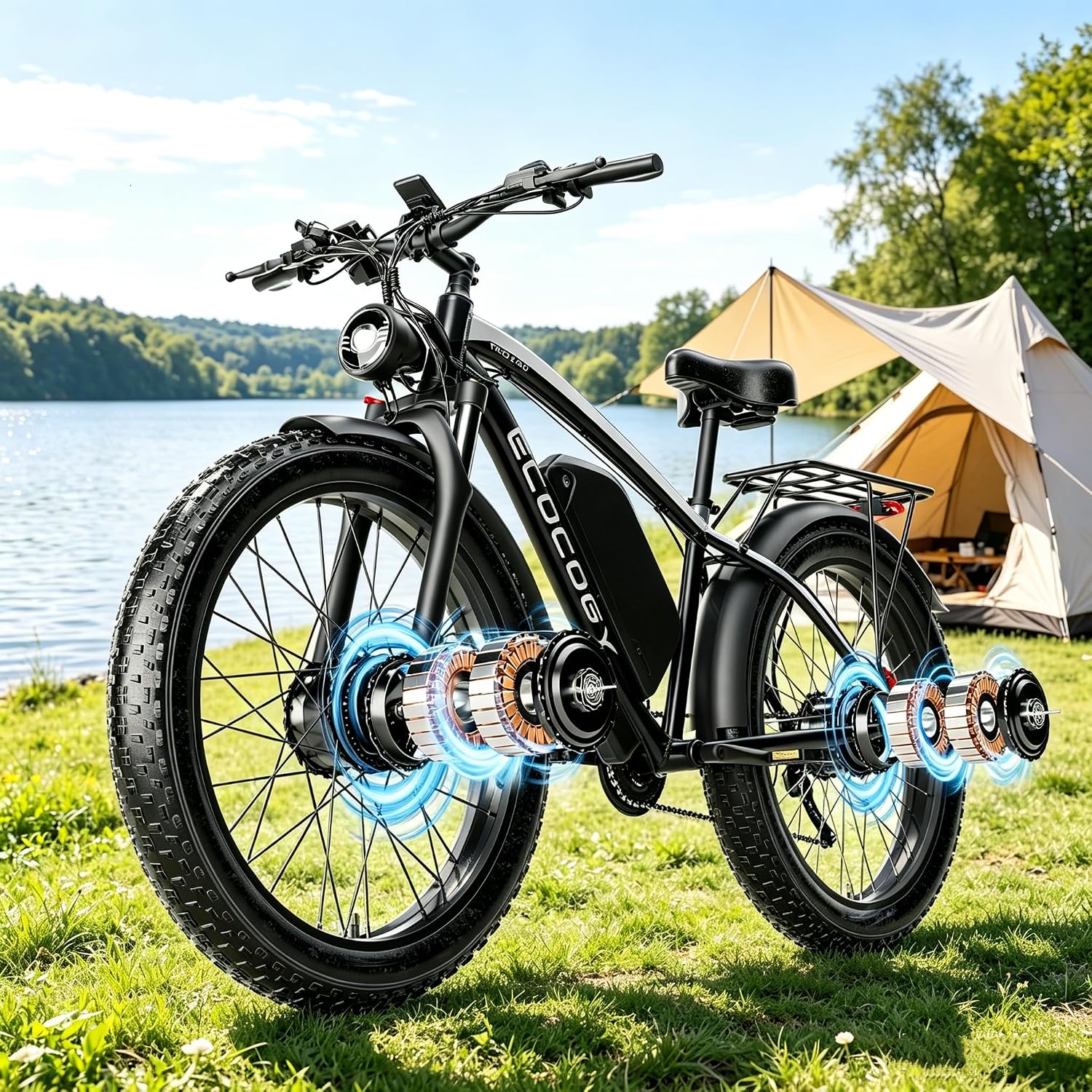 Peak 6000W Dual Motor Off-Road Electric Bike | 52V 32Ah All-Terrain Fat Tire E-Bike (45 MPH)