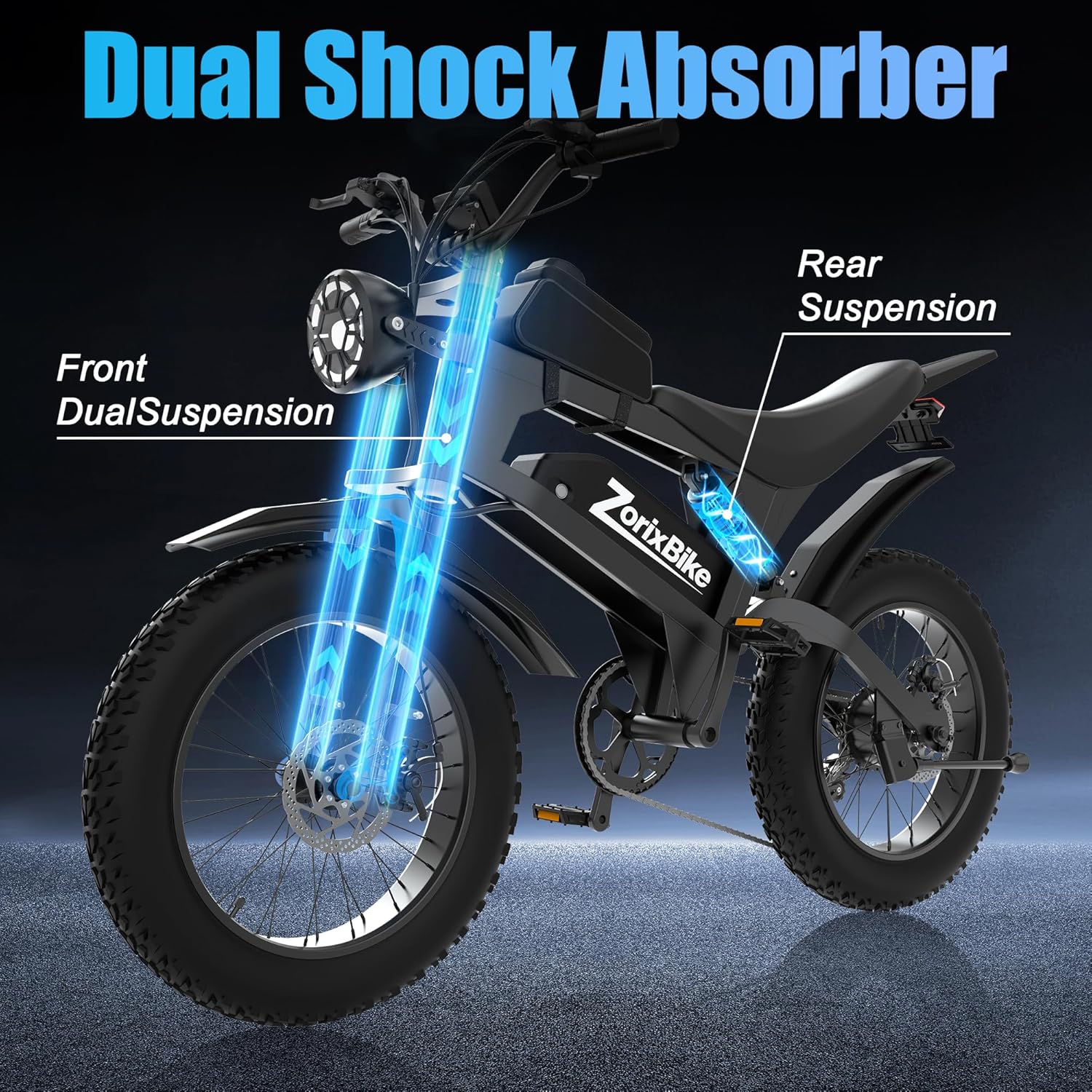 20" Fat Tire Electric Dirt Bike for Adults | 1500W Peak Motor, 48V 20Ah Battery, 31 MPH, UL2849 Safety Certified E-Bike