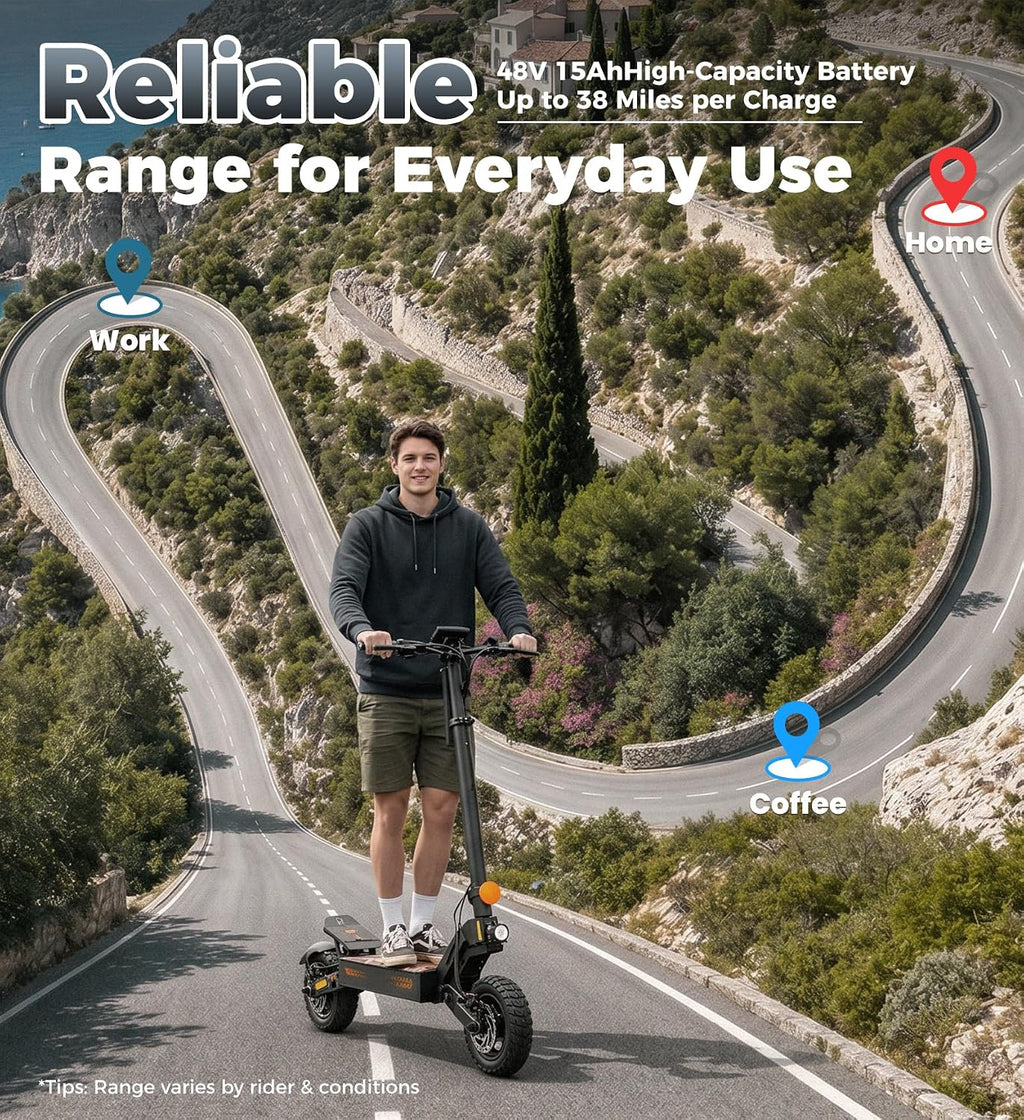 High-Power Foldable Electric Scooter | 28 MPH Speed & 10" Off-Road Tires