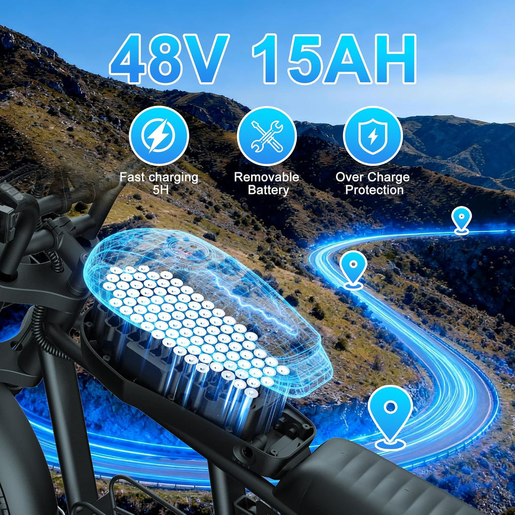 Electric Bike for Adults, 1000W/1500W/3000W Ebike 48V 15/20/35AH E Bike 20
