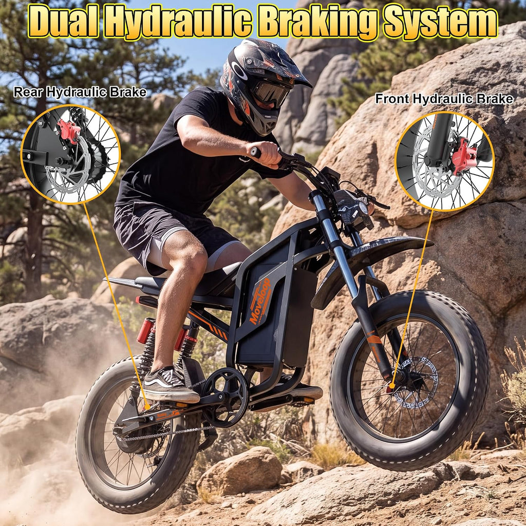 All-Terrain Adult Electric Dirt Bike – 3000W Peak High-Torque Motor, 19" Off-Road Fat Tires, Dual Suspension, UL 2849 Safety Certified