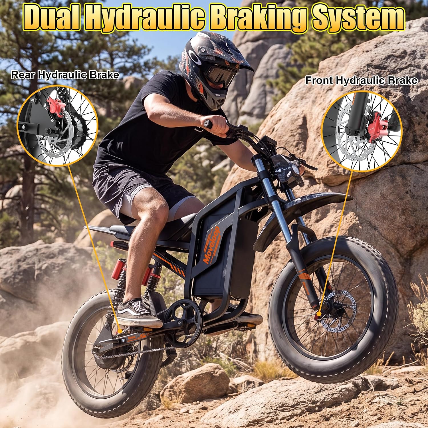 All-Terrain Adult Electric Dirt Bike – 3000W Peak High-Torque Motor, 19" Off-Road Fat Tires, Dual Suspension, UL 2849 Safety Certified